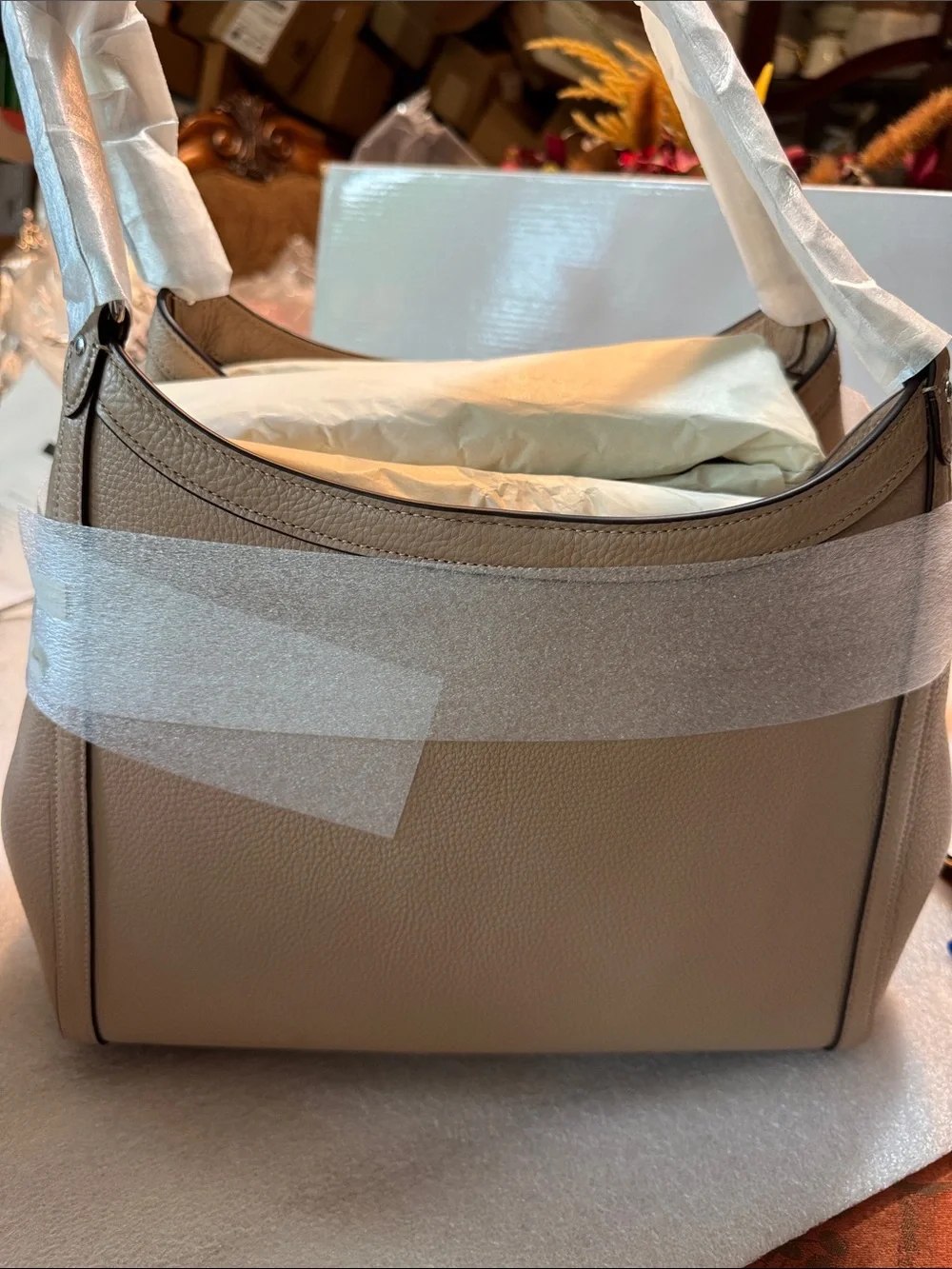 New with Tags Coach Kristy Taupe Leather Shoulder Bag